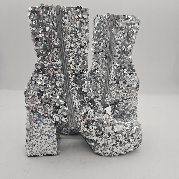 Abound Steffie Silver Sequin Platform Booties Women's Size 6.5 NWOT - Picture 7 of 10
